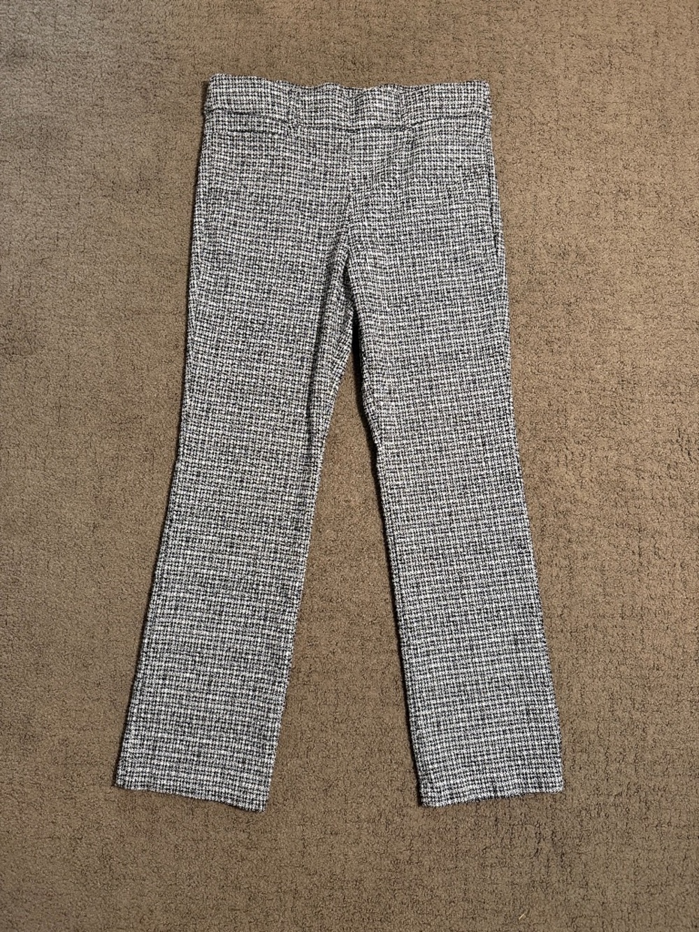 Maurices Women’s Houndstooth Plaid Dress Pants Black White Size L